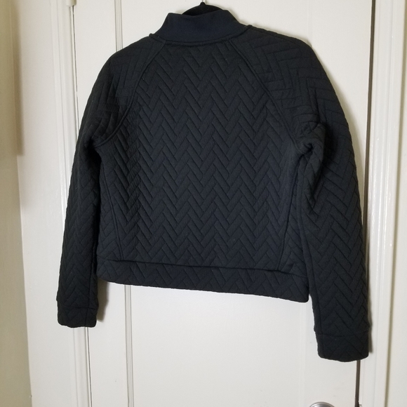 GAP FIT black jacquard quilted long sleeve full zipper jacket - Picture 8 of 12